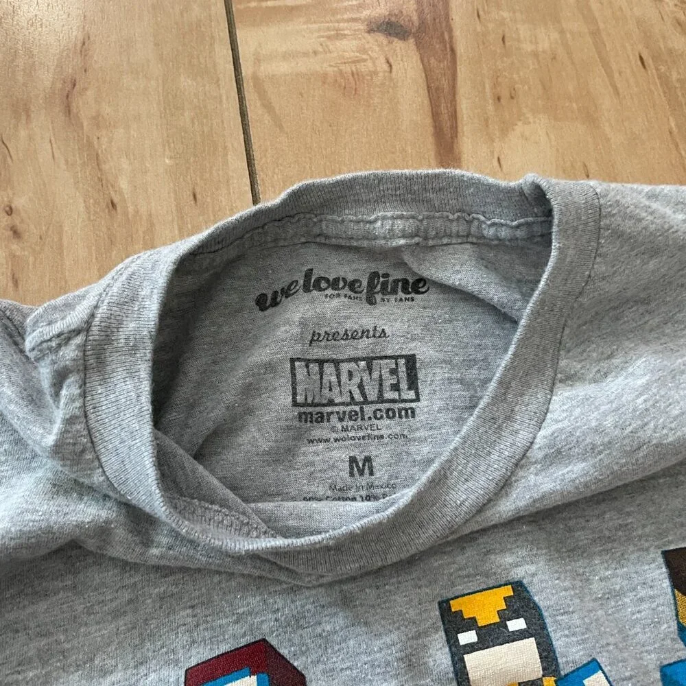 Marvel X-Men Lego Figures Gray Graphic tee‎ Shirt Men’s Size Medium